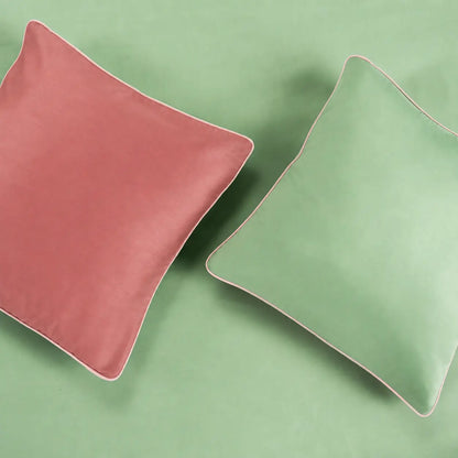Lenjerie de pat 2 persoane Verde și Roz, cu două fețe, din Bumbac 100% satinat dens, personalizabilă – STRAWBERRY MATCHA