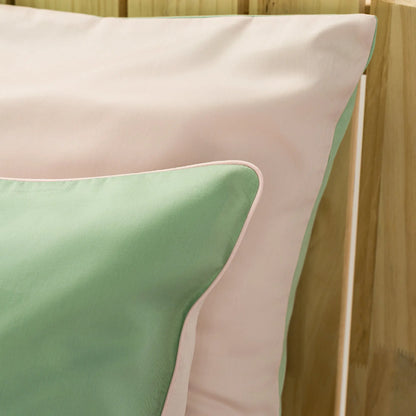 Lenjerie de pat 2 persoane Verde și Roz, cu două fețe, din bumbac satinat dens, personalizabilă – SPRING CASA CRYSTAL CasaCrystal