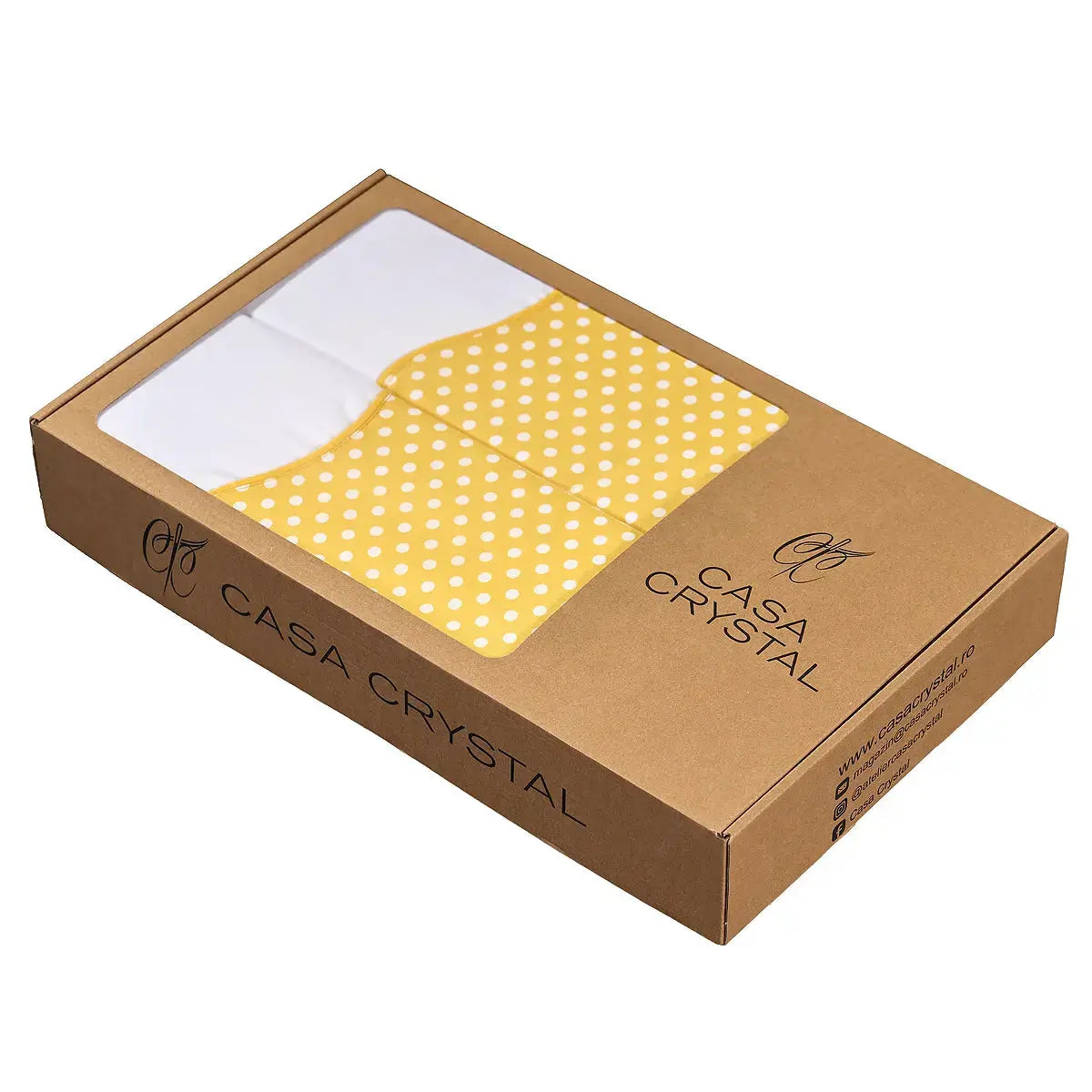 ambalaj Lenjerie de pat Polka din bumbac 100% natural, durabilă și ușor de întreținut