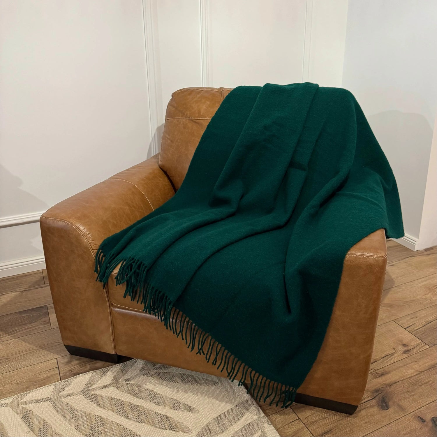 Pătură Din 100% Lână Noua Zeelandă Verde 140x200cm | Model ZELANDIA XMAS Green CASA CRYSTAL CasaCrystal