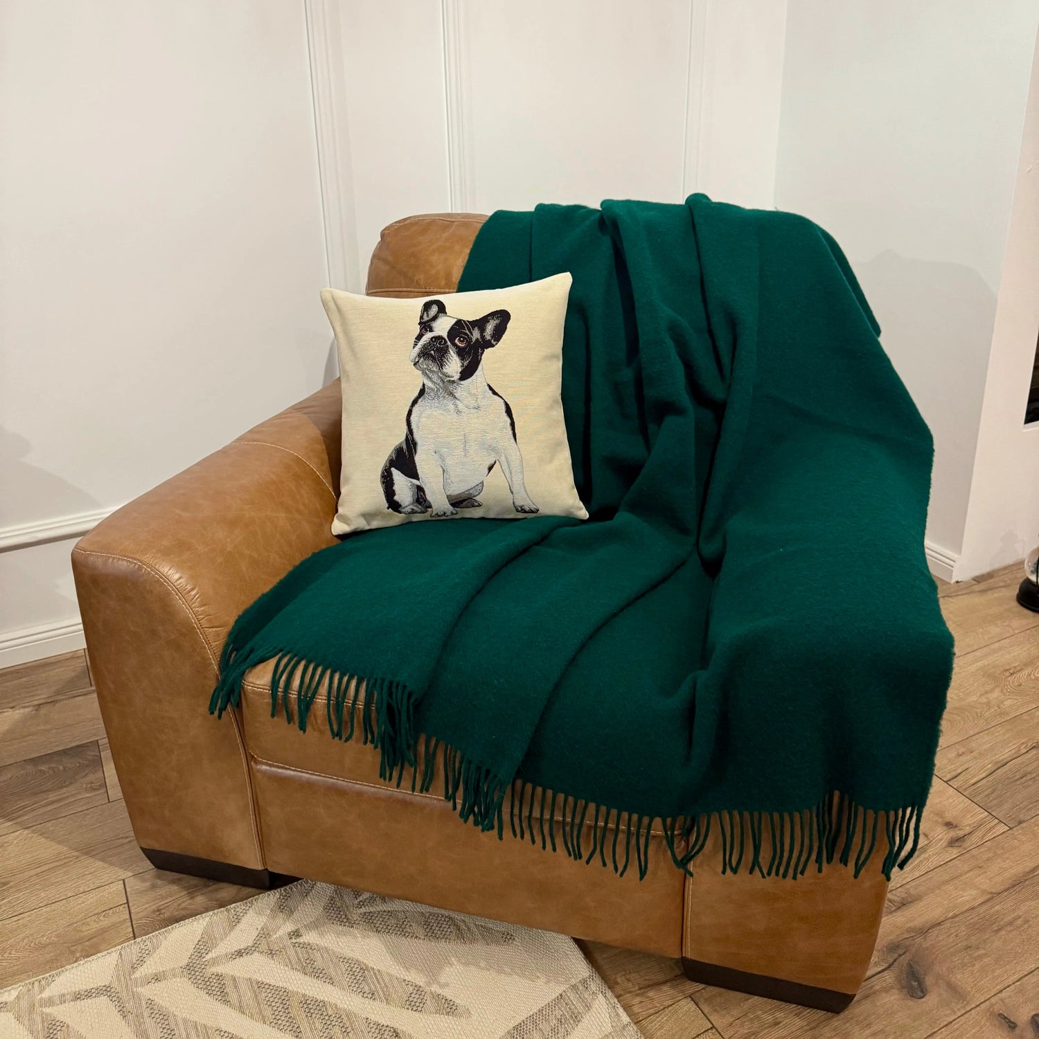 Pătură Din 100% Lână Noua Zeelandă Verde 140x200cm | Model ZELANDIA XMAS Green CASA CRYSTAL CasaCrystal