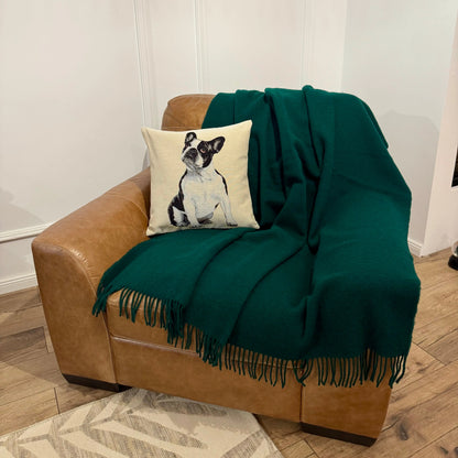 Pătură Din 100% Lână Noua Zeelandă Verde 140x200cm | Model ZELANDIA XMAS Green CASA CRYSTAL CasaCrystal