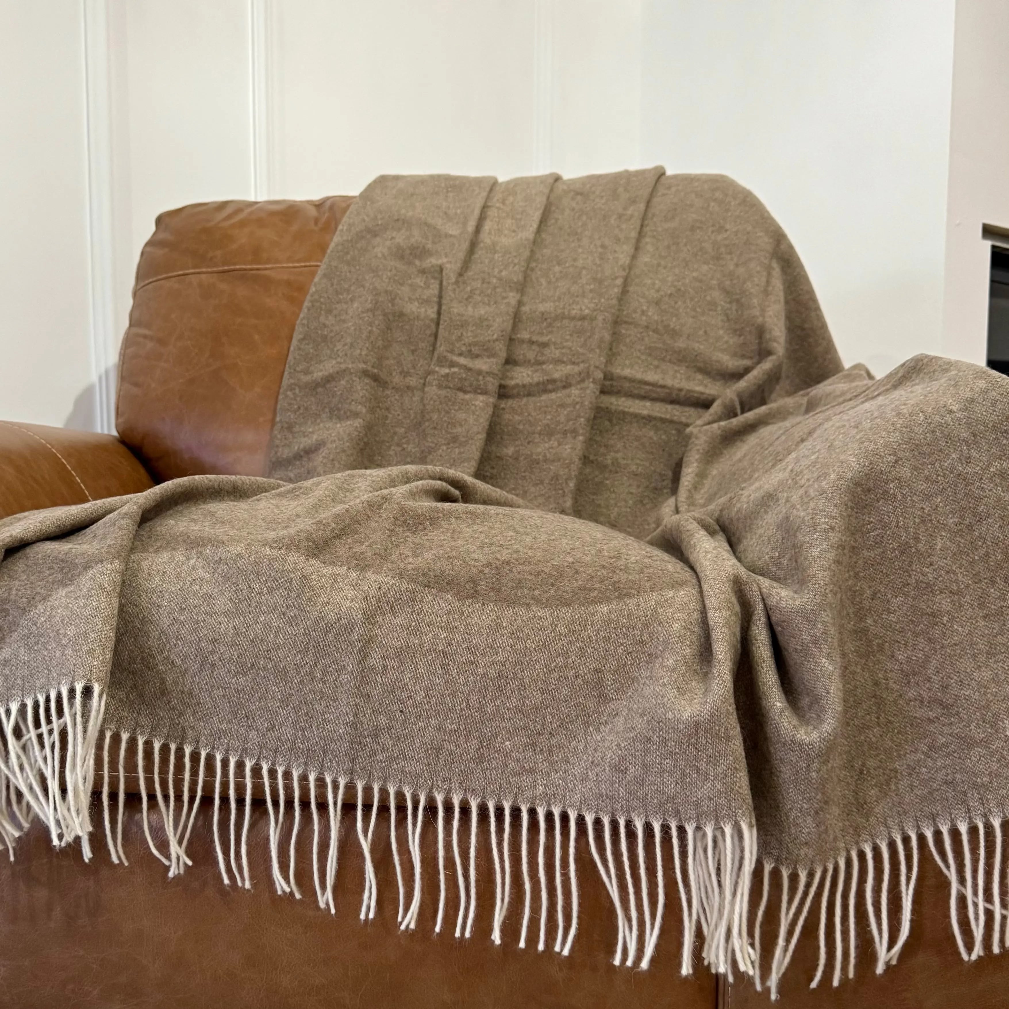 Pătură moale și rafinată din lână merino, stil natural