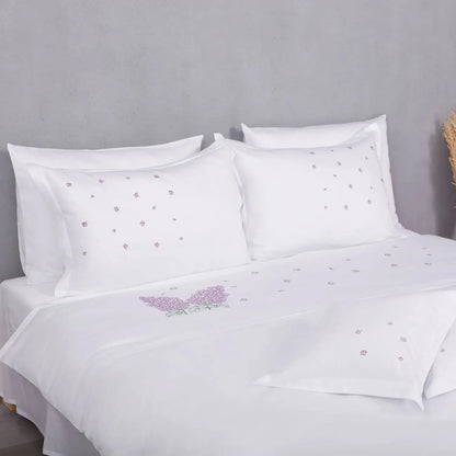 Set lenjerie Liliac din bumbac natural, confort respirabil pentru somn odihnitor