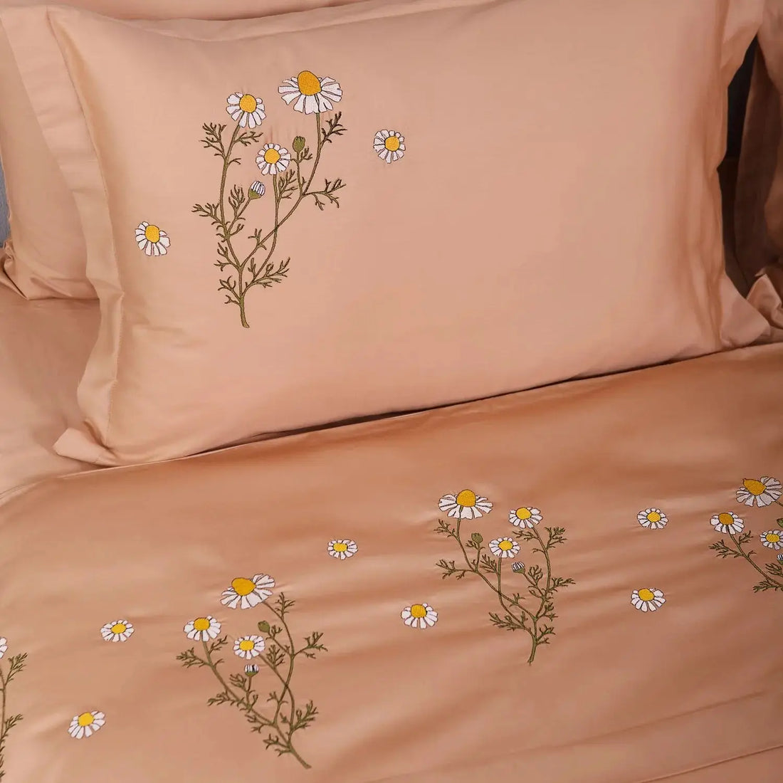 Lenjerie de pat Mușețel din bumbac 100% natural, design modern și elegant – Casa Crystal