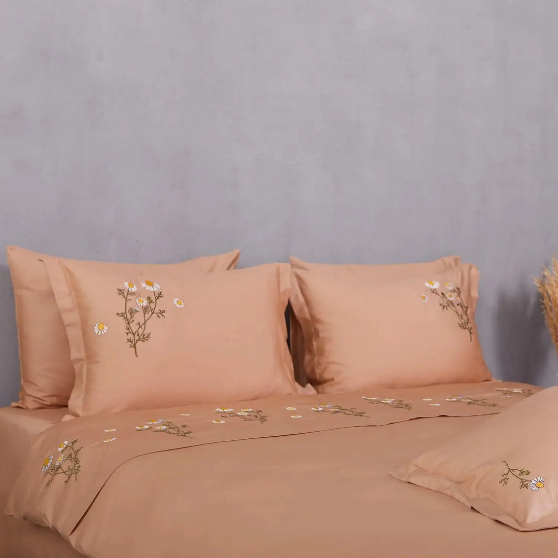 Set lenjerie Mușețel din bumbac natural, confort respirabil pentru somn odihnitor